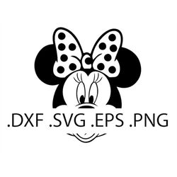 minnie mouse face - digital download, instant download, svg, dxf, eps & png files included!
