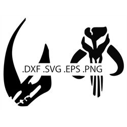 mandalorian crest - signet of clan mudhorn  - bundle - digital download, instant download, svg, dxf, eps & png files inc