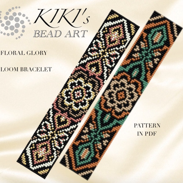 Bead Loom pattern Floral glory LOOM bracelet bead pattern lo