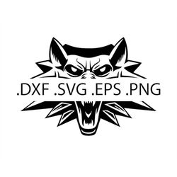 witcher logo - geralt of rivia - the white wolf - digital download, instant download, svg, dxf, eps & png files include