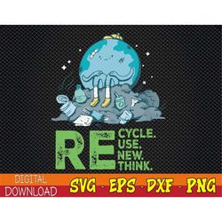 recycle reuse renew rethink earth day 2023 activism svg, eps, png, dxf, digital download