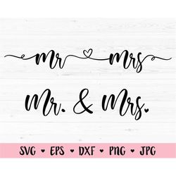mr mrs svg mr & mrs cut file wifey hubby wife husband wedding sign bride groom gift valentine love silhouette cameo cric