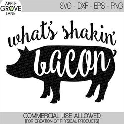 What's Shakin' Bacon Svg - Bacon Svg - Pig Svg - Farm Svg - Farm Life Svg - Farmhouse SVG - Farm Animals Svg - Funny Svg