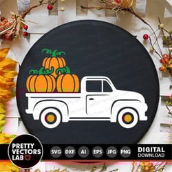 pumpkin truck svg, old truck svg dxf eps png, fall sign cut files, thanksgiving svg, autumn farmhouse svg, halloween svg