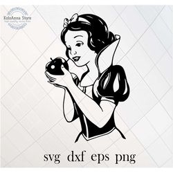 snow white svg, princess svg, apple svg, snow white cut file, snow white silhouette, evil queen svg, svg files for cricu
