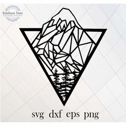 geometric mountains svg, mountains svg, wild nature cut file, geometric svg, line art, wall art, cut file, silhouette, s
