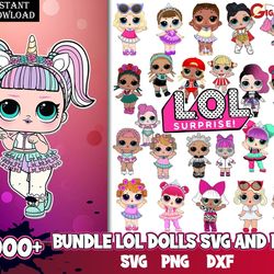 mega bundle lol doll svg, lol doll svg, baby dolls svg, png dxf eps digital file .