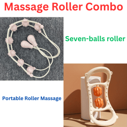 seven-balls back roller massager & portable roller massage back arm stretching yoga fitness equipment(us customers)