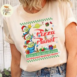 disney christmas vintage shirt, toy story christmas shirt, toy story aliens xmas shirt, pizza planet christmas shirt, di