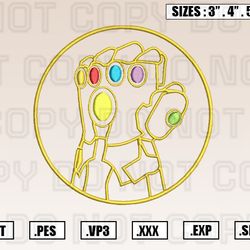 infinity gauntlet embroidery machine designs instant digital download pes file