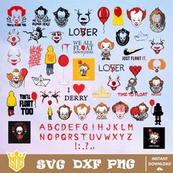 Pennywise Svg, IT Svg, Halloween Svg, Horror Movie Svg, Vector, Cricut, Cut Files, Clipart, Silhouette, Digital Download