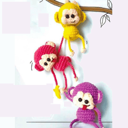 monkey,amigurumi,pattern,little,monkey,keychain,pdf amigurumi crochet