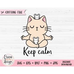 yoga cat svg funny cat layered cut file cricut silhouette cat mom keep calm shirt vinyl kitty clipart popular illustrati