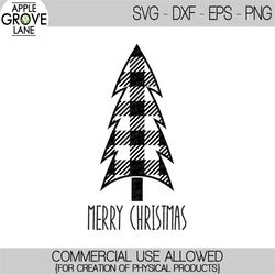 buffalo plaid tree svg -  merry christmas svg - tree svg - buffalo check tree svg - christmas svg - christmas tree svg -