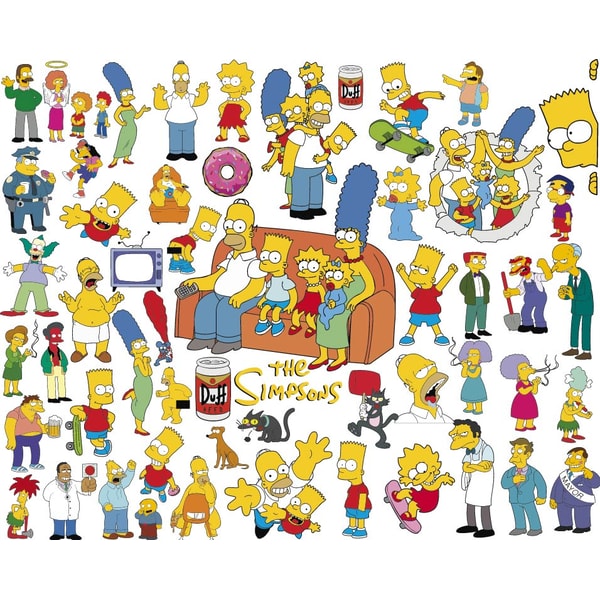 Simpsons Raster Image The Simpsons svg Bundle, Bart, Lisa, Homer, Marge, Maggie, A - Inspire ...