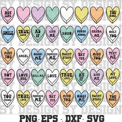 layered conversation hearts svg bundle, candy heart svg, valentine candy heart svg, conversation hearts svg, valentine d