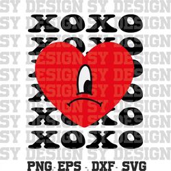 xoxo bad bunny heart png, bad bunny valentines png, benito png, valentines design, original design, bonito y sencillo