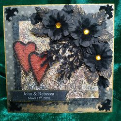 Elegant gothic wedding or Halloween card for wife or husband in gift box