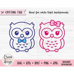 owl boy girl svg cute owl cut file sweet little owl bow baby shower shirt bodysuit kawaii animal kid silhouette cricut v