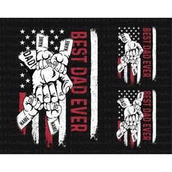 best dad ever png, american dad png, personalized gift for dad, american flag dad, patriotic dad png, fist bump dad png,