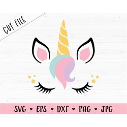 unicorn face svg unicorn eyelashes cut file floral unicorn head birthday girl magical unicorn cute flower silhouette cri