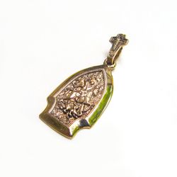 Yuriy Zmieborets bronze necklace pendant,amulet for warrior,christianity bronze necklace charm,mens jewelry