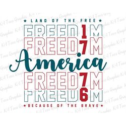 Land Of The Free Because Of The Brave SVG, America Svg, 4th Of July Svg, Fourth Of July Png, Independence Day Png, 1776