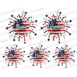 personalized america sunflower grandma and kids png, custom 4th of july png, mimi firework patriotic png, independence d