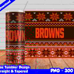 browns tumbler design png, 20oz skinny tumbler sublimation template, browns tumbler straight and tapered design,