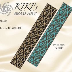 Loom bracelet pattern Maze geometric inspired Bead LOOM pattern for bracelet design in PDF - instant download
