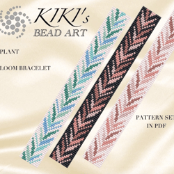 bead loom pattern, plant loom bracelet bead pattern nature inspired bead loom design pdf pattern - instant download