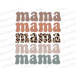 Retro Mama PNG, Mama Png, Leopard Mama Png, Mother's Day Png, Mom Shirt Design, Sublimation Design