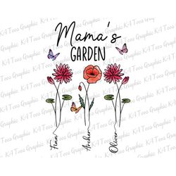 personalized mama's garden png, flowers clipart, mama's garden png, mother's day png, personalized gift, mama png, mom p