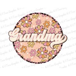 floral grandma png, retro mama png, grandma png, mom png, mama shirt design, mother's day png, sublimation png, printabl