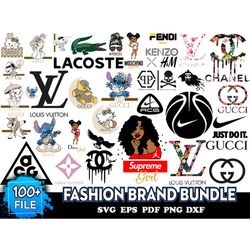 100 Fashion Brands Logo Bundle, Luxury Brands Logo SVG , Gucci SVG, Louis Vuitton SVG , Balenciaga Symbol, Gucci Logo