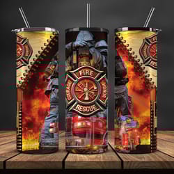 firefighter tumbler wrap , fire rescue fireman 01