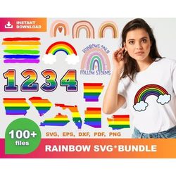 100 Rainbow SVG, Rainbow PNG, Rainbow Clipart, Boho Rainbow Clipart, Rainbow Symbol, Rainbow Logo, Gay Pride SVG