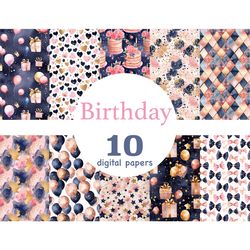Birthday Seamless Patterns | Gift Box Digital Papers