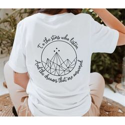 velaris tshirt, to the stars who listen and the dreams that are answered, night court sweatshirt, acotar, a court of tho