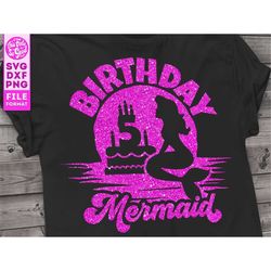 mermaid 5th birthday svg, 5th birthday mermaid svg, birthday girl mermaid svg girls birthday svg cut file for cricut. sv