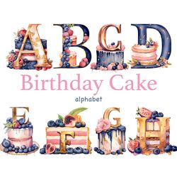 Birthday Cake Alphabet | Invitation Birthday Clipart
