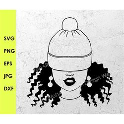 african american hat low woman lip bite silhouette ,afro girl svg,cute woman svg png dxf,afro lady,black woman,cutting c