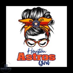 Baseball Houston Astros Girl Svg, Messy Bun Svg, Mom Svg, Sport Svg