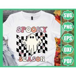 halloween png, spooky season png, cute ghost png, fall png, retro halloween sublimation design