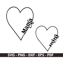 mama and mini svg, mom and mini png, mama and me svg cut file, mothers day t shirt svg, cricut cut files, instant downlo