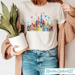 disney princess castle shirt, family vacation shirt, cinderella belle ariel rapunzel moana, magic kingdom shirt, kids sh