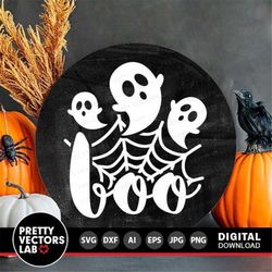 Halloween Svg, Boo Svg, Ghost Sign Svg Dxf Eps Png, Door Hanger Svg, Spooky Cut Files, Fall Farmhouse Svg, Ghouls Clipar