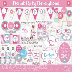 Donut Birthday Time Capsule Sign, 1st Birthday Time Capsule, Donut Time Capsule, Donut Birthday Party Decorations, First
