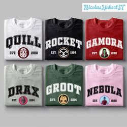 guardians of the galaxy sweatshirt, marvel studios shirt, star-lord gamora, baby groot, marvel avengers hoodie, friends