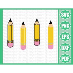pencil svg, pencil png, vector pencil, school pencil svg, back to school svg, pencil clipart, pencil cut file, instant d
